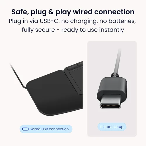 Vista 6 de Contorno táctil: panel táctil ergonómico con cable para Windows 10 y 11, trackpad de cristal multitáctil y de alta precisión, clic en cualquier
