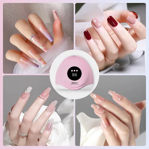 Vista 6 de WEVILI Lámpara de uñas LED UV, secadora de uñas de 72 W para esmalte de gel con 24 cuentas LED, 3 temporizadores, lámpara de uñas profesional