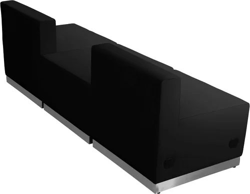 Vista 3 de Flash Furniture HERCULES Alon Series Black LeatherSoft Configuración de recepción, 3 piezas