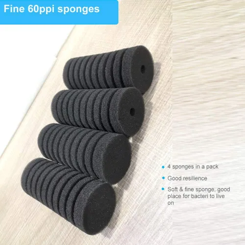 Vista 4 de hygger Paquete de 4 esponjas de repuesto para filtro de esponja doble para acuario (S)