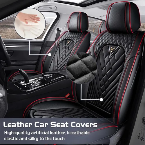 Vista 2 de Fundas de Asiento de Coche para Nissan Murano 2003-2026, Funda de Asiento Completa de Piel Nappa Impermeable, Protector de Asiento Automotriz Negro