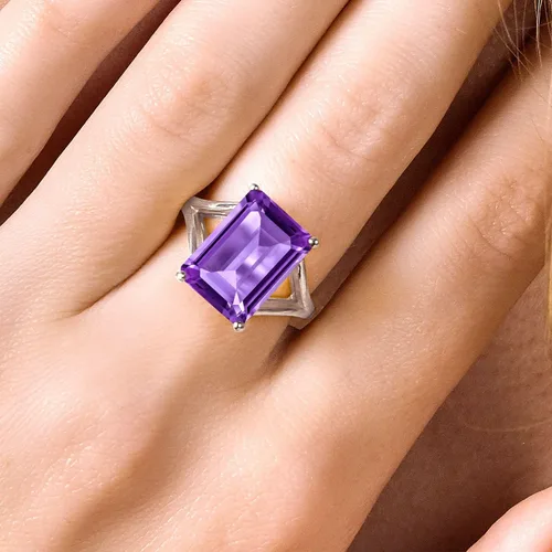 Vista 68 de Gem Stone King Anillo de compromiso solitario con piedra preciosa de corte esmeralda de 0.551 x 0.394 in para mujer, plata de ley 925, anillo