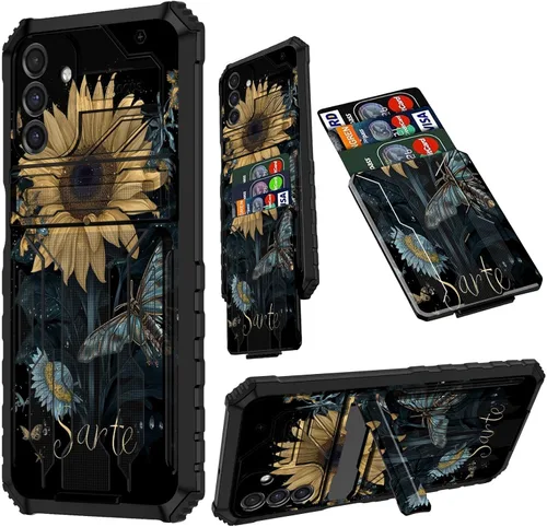 Vista 72 de Funda para Samsung A13 5G, Galaxy A13 5G con tarjetero desmontable atril resistente a prueba de golpes funda protectora para Samsung Galaxy A13 Gato