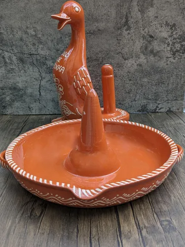 Vista 7 de Cerámica portuguesa Glaseada Terracota Arcilla Pollo Asador