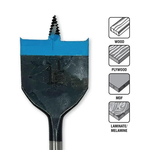 Vista 3 de Spyder Juego de 10 brocas de madera Stinger surtidas, puntas roscadas, hexagonal de velocidad nominal de impacto de ¼ de pulgada