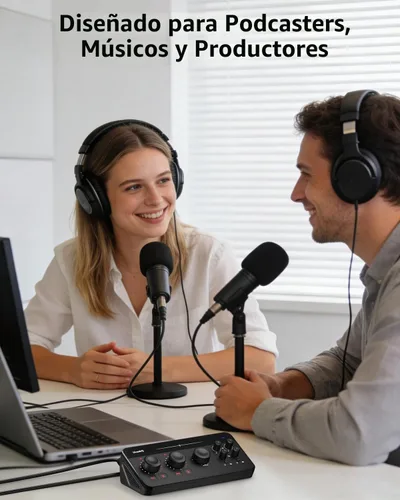 Vista 8 de BlueAVS Interfaz de audio USB, interfaz de audio de 2 entradas/4 salidas con 2 entradas combinadas XLR/TRS, grabación de 24 bits/192 kHz