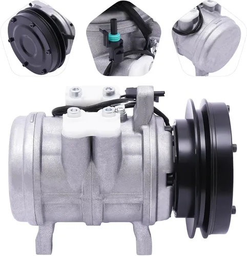 Vista 2 de Compresor de CA TBVECHI A/C Compresor apto para John Deere Tractor Loader NEW 6E171 Compresor de aire acondicionado RE10972, RE12513, RE12514