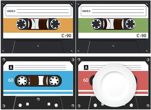 Vista 8 de Manteles individuales de papel desechables para fiestas de los años 50, paquete de 50, 16 x 11 pulgadas, Rock and Roll de los años 50, 70, 80, 90