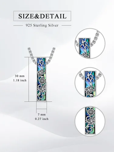 Vista 2 de Urn Necklaces for Ashes 925 Sterling Silver Abalone Shell Cremation Jewelry for Ashes Keepsake Locket Pendant for Women Human Pet