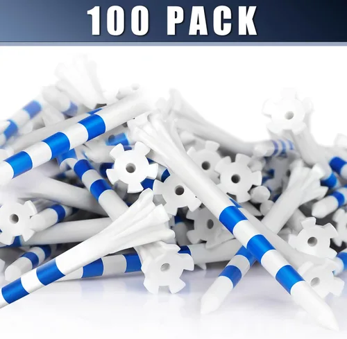 Vista 15 de CHAMPKEY Advanced 5-Prong Plastic Golf Tees 120 or 100 Pack - 50% Ball Contact Surface Optimization with Longer Distance Performance Golf Tees Blanco