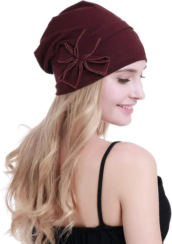 Vista 6 de osvyo Gorro de algodón con turbantes de quimioterapia para mujeres, con cáncer y pérdida de cabello