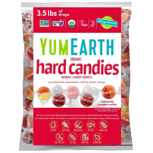 Vista 7 de YumEarth - Gomitas orgánicas con sabor a fruta, sabores surtidos, 1.93 kilogramos / 4.25 libras (paquete de 1), aptas para alérgicos, sin organismos