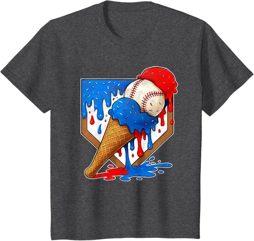 Vista 27 de Camiseta de béisbol desgastada para niños y jóvenes