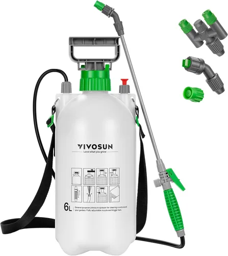 Vista 11 de VIVOSUN Pulverizador de bomba de 1 galón/4L, rociador de agua de jardín para plantas, malezas y cuidado del césped, con 3 boquillas, manguera de 50