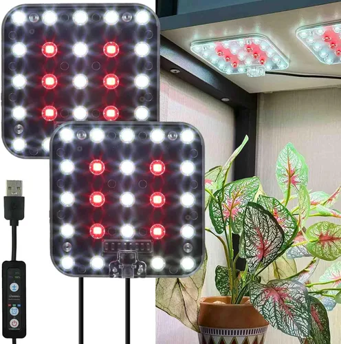 Vista 13 de Luz de cultivo para debajo del estante, temporizador automático, regulable, blanco perla, paquete de 1 Blanco (SP completo)