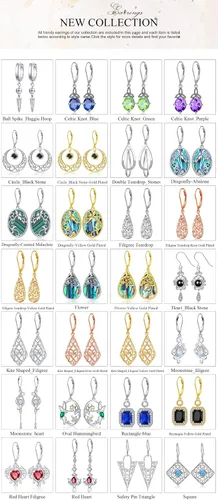 Vista 6 de Aretes colgantes de filigrana con forma de lágrima de plata de ley, regalos de joyería para mujer