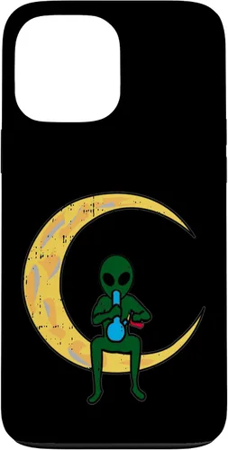 Vista 23 de iPhone 16 Alien Smoking Bong High Moon Cool Weed CBD Cannabis Gift Case