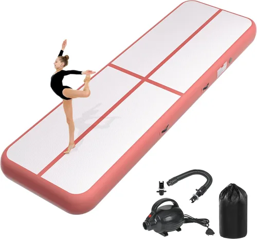 Vista 14 de Colchoneta inflable de gimnasia de 6, 10, 13, 16, 20 pies, 4/8 pulgadas de grosor, con bomba de aire eléctrica para uso doméstico, entrenamiento
