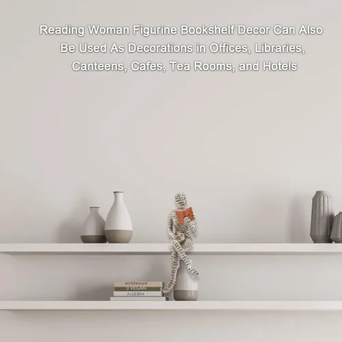 Vista 9 de Figura de mujer que lee, escultura pensadora, estatua de decoración abstracta, estantería, escultura de resina estética para sala de estar, oficina