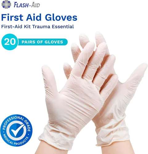 Vista 2 de Guantes de primeros auxilios empaquetados individualmente