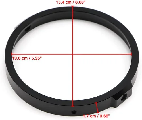 Vista 3 de Dreamseek Soporte de anillo de montaje de faros delanteros redondos de 5.75 pulgadas para Harley Sportster XL883 XL1200 Yamaha, Honda, Suzuki, Cafe