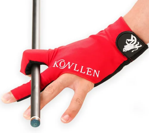 Vista 23 de KONLLEN Breathable Billiards Gloves, Left/Right Hand Three-finger design, mesh palm, adjustable wrist strap, secure grip for pool and snooker