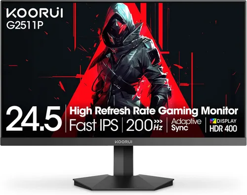 Vista 14 de KOORUI - Monitor para juegos, pantalla Nano IPS QHD de 24", monitor de computadora 1440P 165Hz, pantalla PC 2K de 1ms, 100% sRGB, sincronización