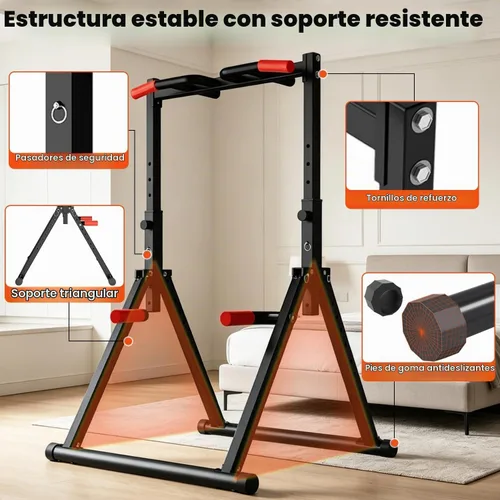 Vista 4 de DOBESTS Power Tower Pull Up Bar Free Standing, Foldable Pull Up Station