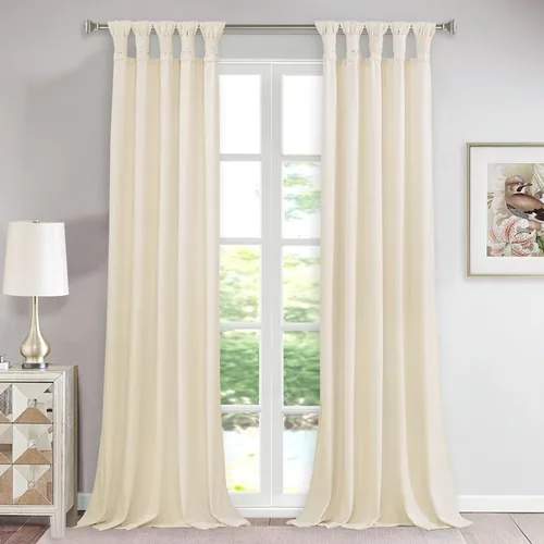 Vista 6 de EcoDrapes Paneles de cortina macizos con pestañas trenzadas para casa de lujo (rosa bebé, 52 pulgadas de ancho por 63 pulgadas de largo, 1 panel)