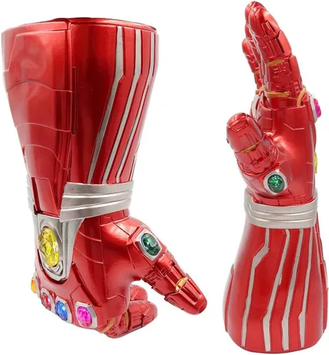Vista 6 de LED Light Up Infinity Gauntlet Iron Man Gloves with Not Removable Magnet Infinity Stones Batteries - Red Adults and K.ids