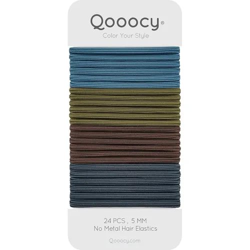 Vista 8 de Lazos para el cabello, 24 unidades, 0.197 pulgadas para cabello mediano, cómodos accesorios de algodón elástico para el cabello para mujeres, agarre
