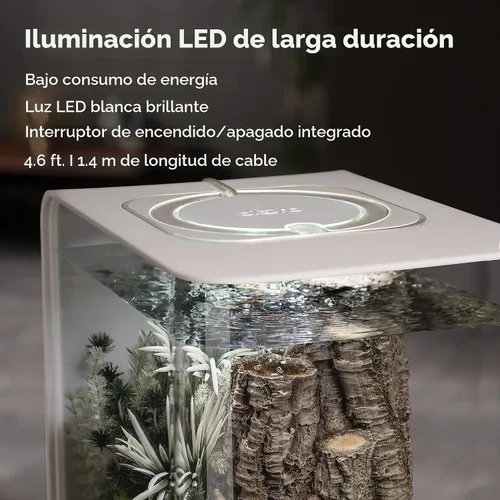 Vista 6 de biOrb Flow 15 - Acuario acrílico de 4 galones con luces LED blancas, moderno y compacto para exhibición en mesa o escritorio, negro Negro
