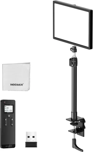 Vista 15 de NEEWER Luz LED de 15.5 pulgadas, abrazadera en el panel de escritorio, iluminación de video para grabación de juegos, llamada de zoom, CRI97+, 2.4G