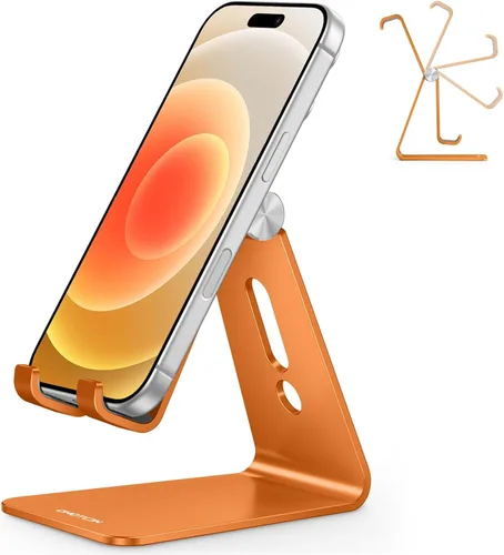 Vista 10 de OMOTON C2 Soporte de aluminio ajustable para teléfono celular con corte de carga, negro