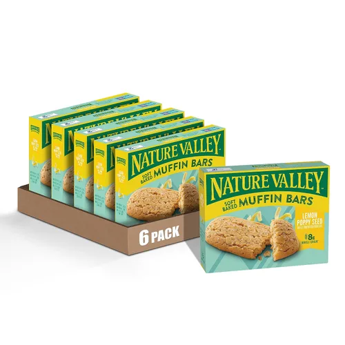 Vista 16 de Nature Valley Barras de magdalenas horneadas suaves, chispas de chocolate, barras de aperitivos, 10 barras, 12.4 onzas 8g Whole Grain per Serving