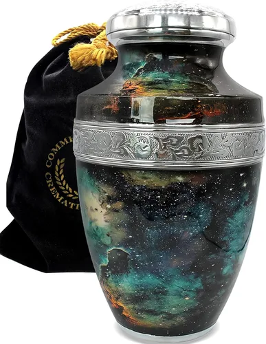 Vista 28 de Commemorative Cremation Urns Urnas de cremación personalizadas decorativas hechas a mano para mujeres (aurora boreal extragrandes)