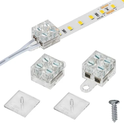 Vista 10 de Paquete de 5 conectores de tira LED sin soldadura de 2 pines de 0.394 in transparentes con destornillador, conexión estable