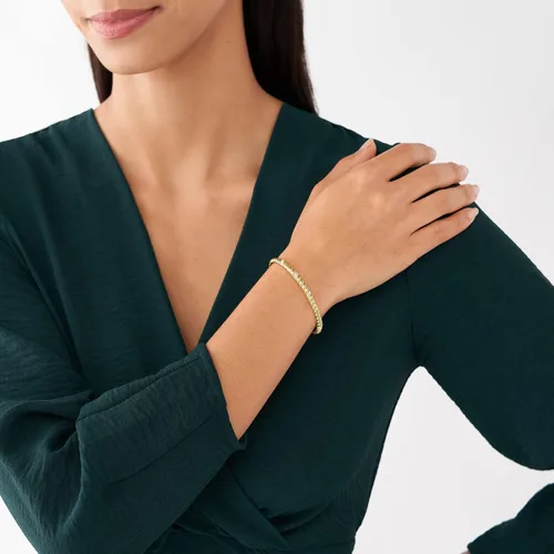 Vista 5 de Fossil Women's Gold-Tone Stainless Steel Chain or Beaded Bracelet for Women