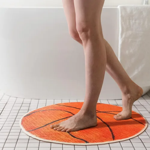 Vista 7 de Woanger 2 tapetes de fútbol y baloncesto para fútbol, deportes, baño, área redonda, alfombra de fútbol para suelo, decoración para dormitorio, sala