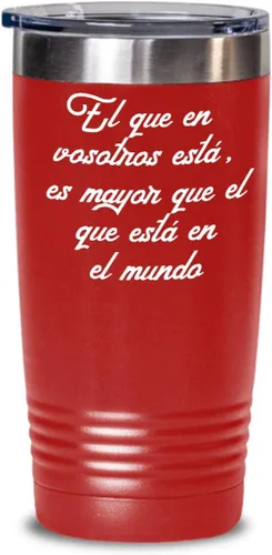 Vista 5 de Regalos católica cristianas vaso en espanol con versículos de la biblia para padres mayores