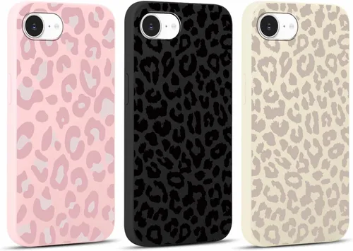 Vista 46 de Paquete de 3 Lindas Fundas con Estampado de Guepardo para iPhone 7/8/SE 2020/SE 2022 de 4.7", Fundas de Diseño Estético de Leopardo de Silicona