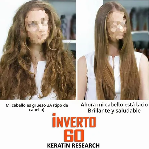 Vista 3 de INVERTO 60 - Tratamiento de queratina para cabello rubio sin formaldehído, tratamiento capilar de queratina súper rápido, proceso de aplicación