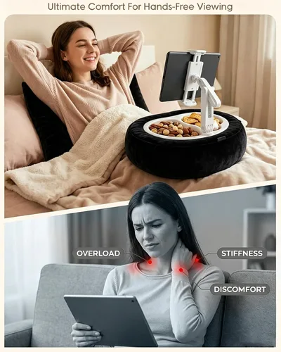 Vista 2 de Miledi Tablet Pillow Stand for Bed with 360° Rotating Holder, Black