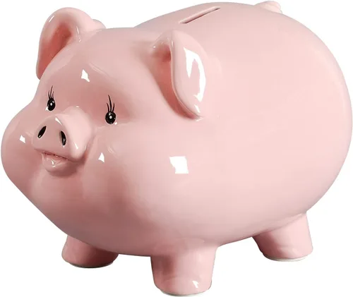 Vista 10 de Alcancía de cerdo de cerámica para niños, banco de dinero para adultos, Gilrs Alcancias de Dinero para adultos niños, banco de monedas, decoración