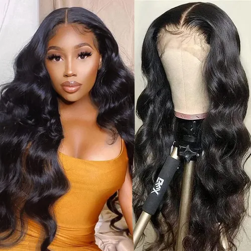 Vista 21 de Haha - Pelucas de cabello humano ondulado con encaje frontal para mujer negra, 150 % de densidad, cabello humano Remy virgen brasileño, pelucas