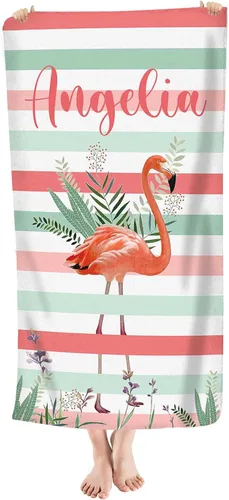 Vista 21 de Toalla de playa personalizada de dinosaurio para niños, bebés, niños y niñas con nombre de 30 x 56 pulgadas, toalla de baño con nombre personalizado