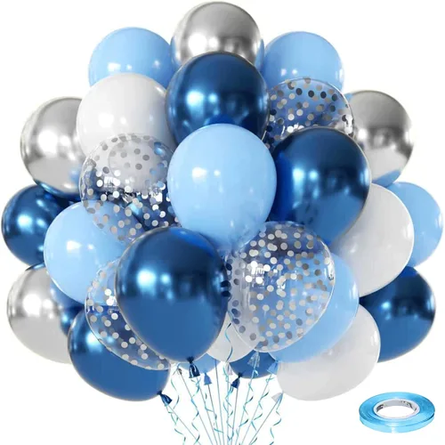Vista 10 de Globos de confeti negro y dorado, paquete de 50 globos de látex metálicos y negros dorados para cumpleaños, graduación, aniversario, decoración