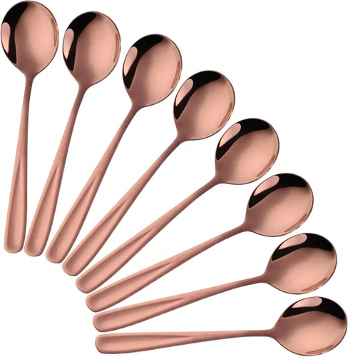 Vista 16 de 8-Piece Stainless Steel Table Spoons, 7 Inch Soup Spoons for Cereal, Dessert, Soup, Coffee & Tea(black）