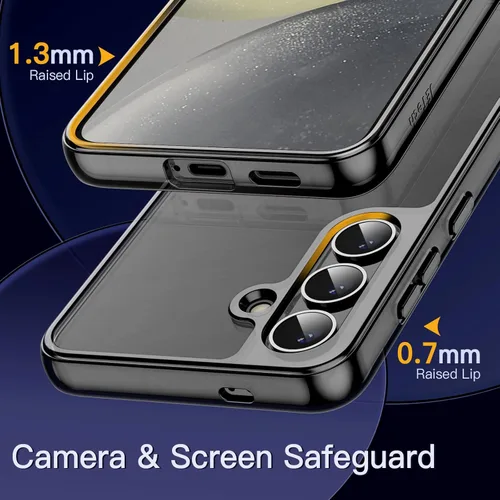 Vista 4 de JETech Funda para Samsung Galaxy S24 5G, Protector de Parachoques Antiamarilleamiento y Antiarañazos, Carcasa Rígida de PC (Negro)