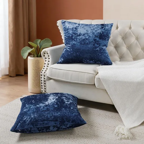 Vista 16 de Home Soft Things Funda de almohada decorativa de terciopelo triturado, 4 piezas, aguacate, 20 x 20 pulgadas, funda cuadrada de acento suave